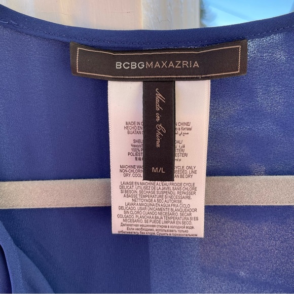 BCBGMaxAzria Neda High-Low Top in Blue Size M/L - Picture 5 of 12